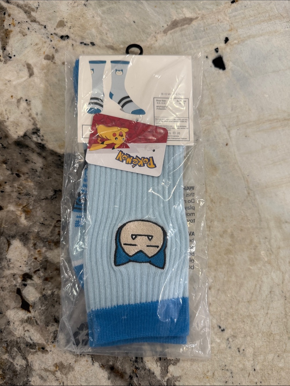 Bioworld Light Blue Crew Socks with Pikachu Tag